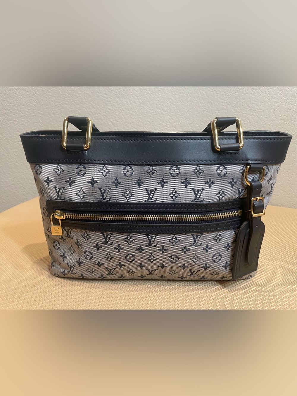 Louis Vuitton Lucille PM Bleu Monogram Mini Canvas Tote Bag France Vintage - Picture 2 of 16